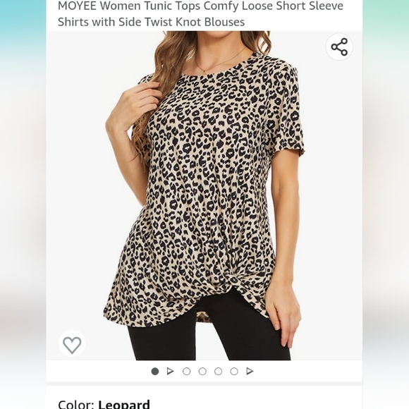 moyee Tops - Moyee NWT lepord Knot Short Sleeve Top Shirt Cute sz s
